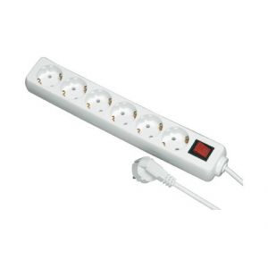 REV multiprise 6 prises 1,4 m avec interrupteur / blanc [Cable et Adaptateur Courant]