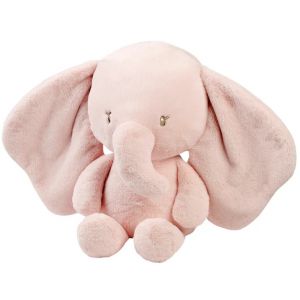 Nattou Maxi Doudou &eacute;l&eacute;phant en Peluche &agrave; Poils Longs, Compagnon d&egrave;s la Naissance, env. 60 cm, Polyester, fanfan, Rose