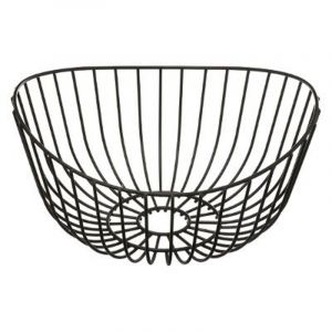 AC-Déco Corbeille à fruit courbe - D 27 cm - Fer - Noir 13 cm