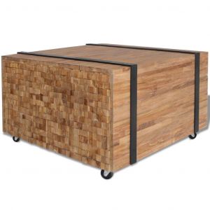 VidaXL Table d'appoint en teck 60 x 60 x 38 cm