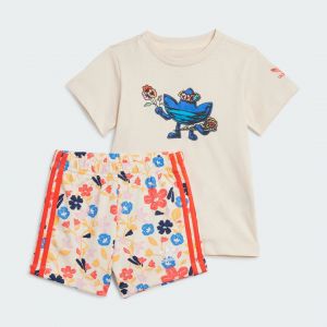 Adidas Ensemble t-shirt short Floral - Wonder White, Wonder White - Taille 3-6M