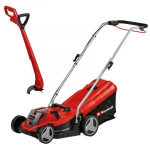 Einhell Tondeuse à gazon et coupe bordure sans fil GE-CM 18/33-2 Li Set
