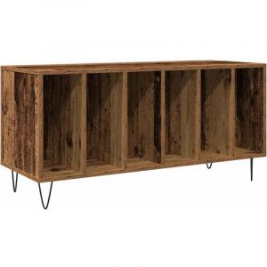 VidaXL Meuble à vinyles avec étagère chêne artisanal 100 x 38 x 48 cm