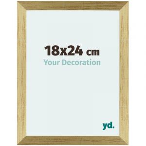 Your Decoration - 18x24 cm - Cadres Photo en mdf Avec Verre acrylique - Anti-Reflet - Excellente Qualité - Or Brillant - Cadre Decoration Murale
