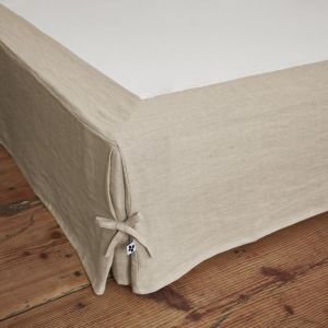 Cache-Sommier 140 x 190 cm &ndash; 100% Lin Lav&eacute; Soline Sable