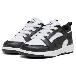 Puma Rebound V6 LO AC INF Basket, White Black, 26 EU