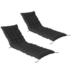 Idmarket Lot de 2 coussins universel de transat ADAM 180cm noir