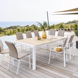 Hesperide Table de jardin rectangulaire "Paradize" acacia en aluminium