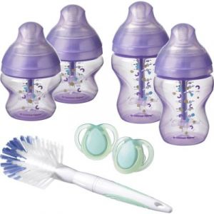 Image de Tommee tippee Biberons Coffret Naissance Closer to Nature - Tétine Imitant le Sein Maternel avec Valve Anti-Colique - Violet