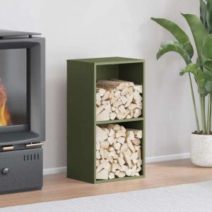 VidaXL Portant de bois chauffage vert olive 40x30x75 cm