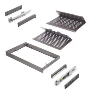 Emuca Kit de range-chaussures extractible pour armoire Quartz - titane - largeur 800 mm