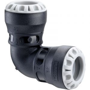 Plasson Coude 90° encliquetable Ø63 tube PE - Série 1