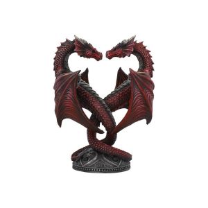Nemesis Now Bougeoir en Forme de c&oelig;ur de Dragon Anne Stokes - 23 cm - en r&eacute;sine - Taille Unique