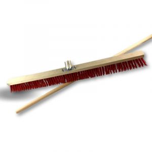 Kibros Balai de cantonnier - Piste Extérieur - pvc rouge - Grandes largeurs - Quantité x10 - 100 cm - Avec manche