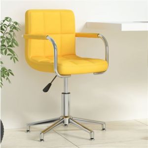 VidaXL Chaise Pivotante de Bureau Chaise d'Ordinateur Siège de Bureau Fauteuil d'Ordinateur Intérieur Hauteur Réglable Jaune Moutarde Tissu