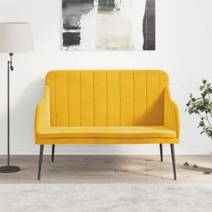 VidaXL Banc Jaune 110x76x80 cm Velours Jaune