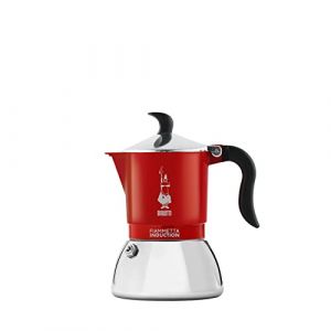 Bialetti Cafetera Fiammetta Induction 0,1L 2 tazas en Acero Inoxidable Rojo