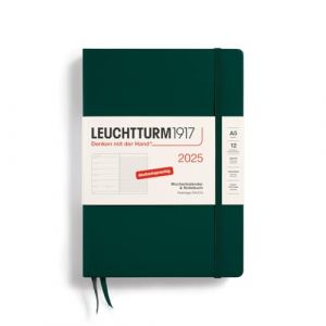 Image de LEUCHTTURM1917 370491 Agenda Semainier & Carnet Medium (A5) 2025, Forest Green, Allemand