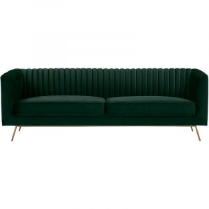Rendez Vous Déco Canapé Gatsby 3 places en velours vert foncé - Vert