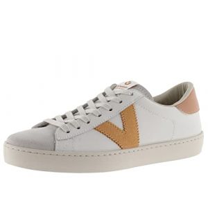 Victoria 1126142-WOMEN Basket Basse Berlin Cuir & Bout CROÛTE DE Cuir & Contraste Plateau Femme Melocoton 38
