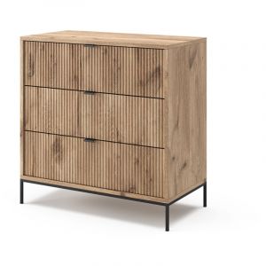 Commode avec tiroirs Eliza, Chêne Viking, 80 x 81.2 cm avec 3 tiroirs Vicco