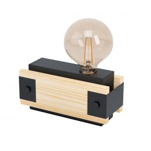 Eglo Lampe de table LAYHAM Noir, Brun, 1 lumière - Industriel - Intérieur - LAYHAM - Délai de livraison moyen: 6 à 10 jours ouvrés. Port gratuit France métropolitaine et Belgique dès 100 €.