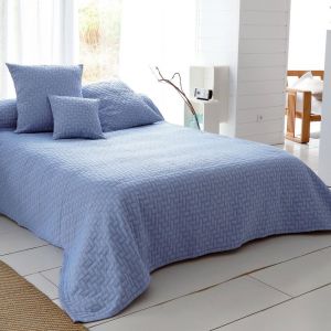 Housse d'oreiller en coton tiss&eacute; CL.LADRI JET Bleue
