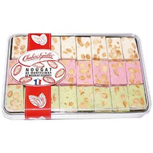 Nougat Chabert et Guillot - Boîte Métal Nougat Tendre Vanille, Framboise, Pistache - 250g