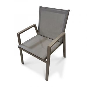 DCB Garden Fauteuil de jardin empilable en aluminium quartz