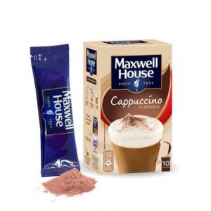 Maxwell house Caf&eacute; soluble Cappuccino Classique, bo&icirc;te de 10 sticks