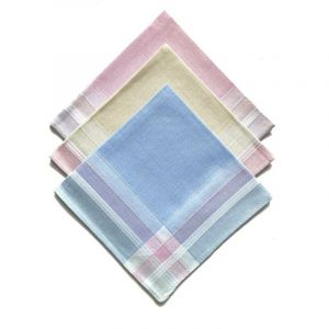 Lot de 12 mouchoirs dame carreaux 29x29 cm 100% coton