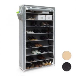 Relaxdays 2x Meubles &agrave; chaussures VALENTIN Housse en tissu &eacute;tag&egrave;re armoire range-chaussures 10 &Eacute;tages HLP 161x88x30 cm anthracite