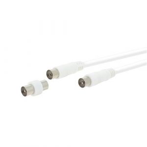 FujiOnkyo Prolongateur TV 9,52 mm blanc 19 VAtCA m&acirc;le/femelle 10 m&egrave;tres + adaptateur m&acirc;le/m&acirc;le - 424210