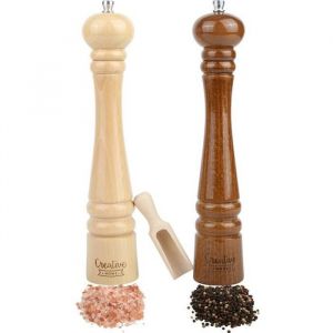 Moulin à Poivre et Sel en Bois - Creative Home - Hauteur 31,5cm - Salière et Poivrière