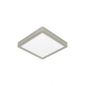 Eglo Connect.z Plafonnier LED connecté pour salle de bains Fueva 6-Z, 22 x 22 cm, ZigBee, App et commande vocale Alexa, blanc chaud froid, intensité lumineuse variable, aspect argenté, IP44