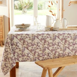 Nappe motif fleurs GLYCINAP violet violine