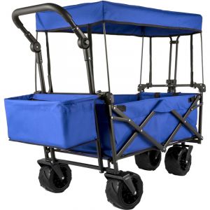 Chariot Pliable avec Toit - VEVOR - Chariot de Jardin Pliable 92,7 x 54,3 x 98,5 cm