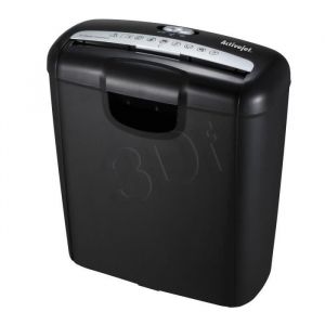 Activejet Destructeur de Document Norme P-2 Bande 5,8mm Cap 6 Feuilles 10 Litres Noir