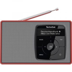 TechniSat Digitradio 2 Radio de table dab+, fm dab+, fm, Bluetooth fonction réveil rouge-argent Y972843