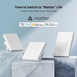 Sonoff Matter Interrupteur Sans Fil, Compatible avec Alexa/Google Home/Apple Home,M5-2C-86W