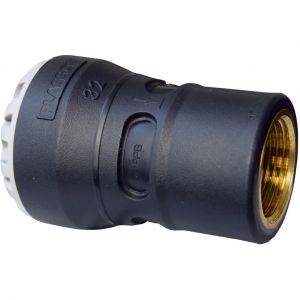 Plasson Raccord droit encliquetable PE Ø32 - Laiton femelle 3/4"" - Série 1