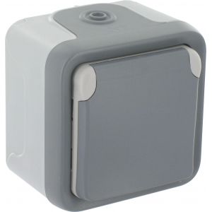 Legrand Prise Plexo - 2 phases + terre - gris
