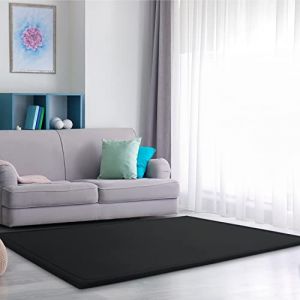 Paco Home - Tapis Chambre Enfant Bebe Fille Garcon Moelleux Antidérapant Moderne 140x200 cm, Noir