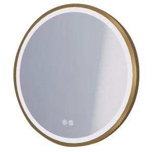 Miroir Éclairant ALEXINE - Contour Or brossé - Ø80 cm