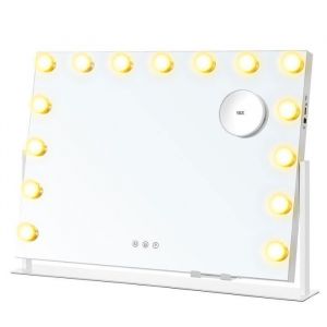 Songmics Miroir de maquillage avec lumières contrôle tactile blanc mat
