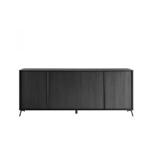 Buffet 4 portes collection SKY. Coloris chêne noir, idéal dans une cuisine salle à manger design