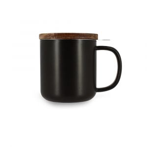 Ogo Living Tisanière en grès avec couvercle en bois d'acacia 300ml, juliet