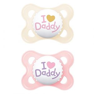 Mam Original Silicone 0-6 Mon., 2 pi&egrave;ces, Daddy Rose