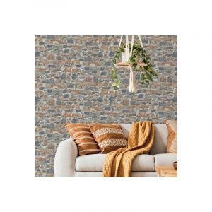 D&eacute;coweb Papier peint vinyle sur intiss&eacute; - Casual Min&eacute;ral - Trompe l'&oelig;il pierres apparentes - Rouleau(x)