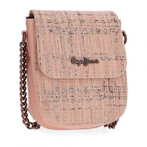 Image de Pepe Jeans Carola Sac à bandoulière en polyester avec détails en cuir synthétique Rose 13,5 x 17,5 x 4 cm